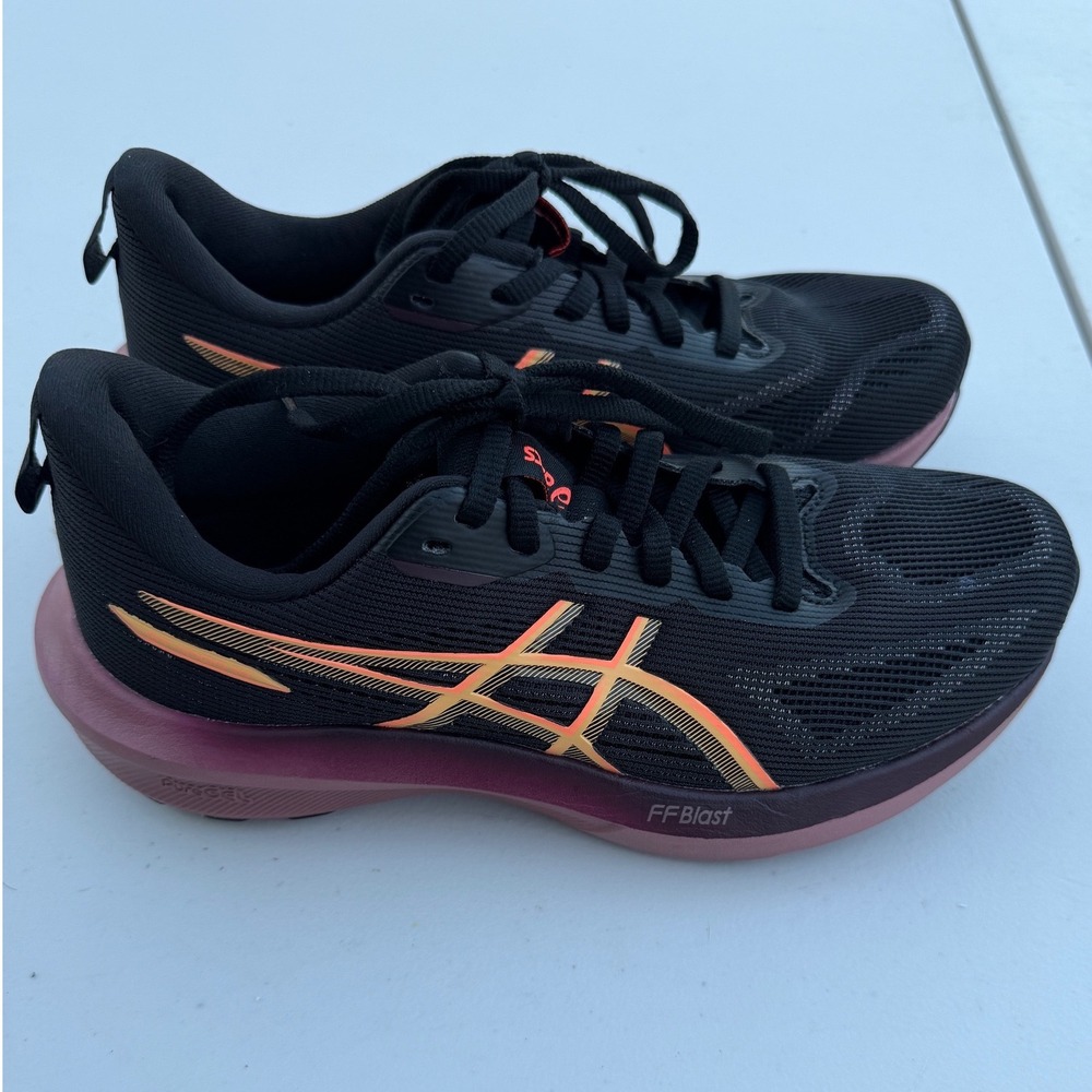 ASICS Women GT-1000 14 Running Shoes Black Vivid Coral Size 6.5 1012B859